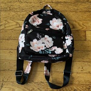 Floral Black Backpack